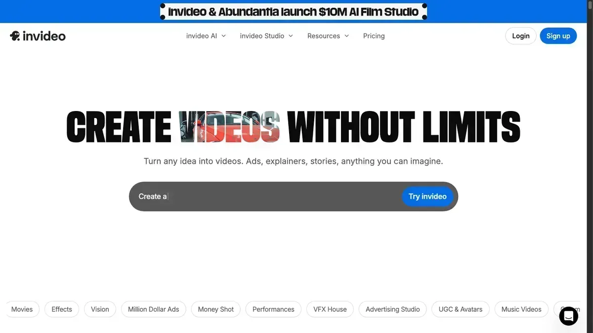 InVideo AI video editor timeline interface