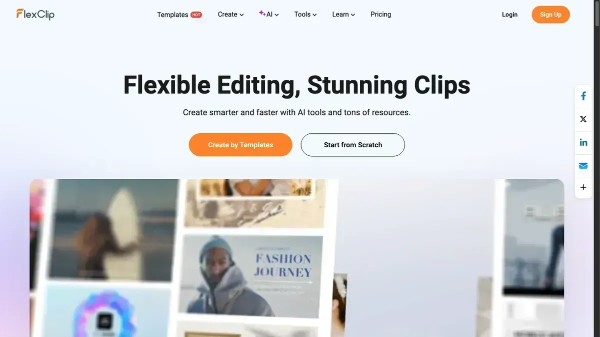 FlexClip budget real estate video editor interface