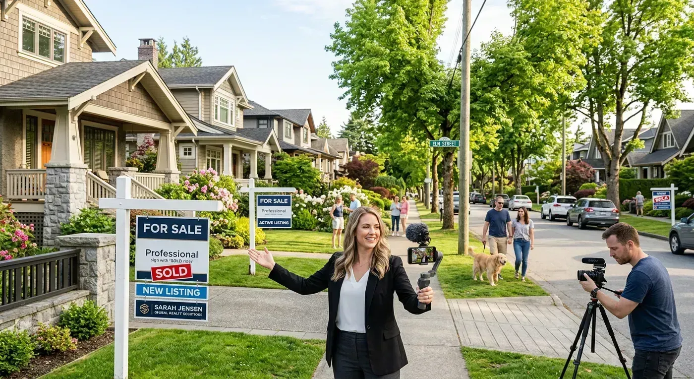 Simple filming setup showing a smartphone on a tripod with ring light and wireless microphone, positioned in front of a clean background