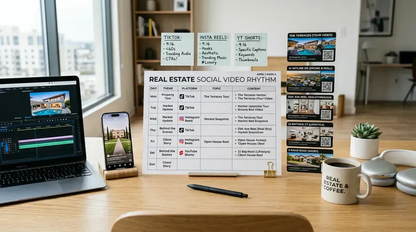 Weekly posting plan for real estate social video content